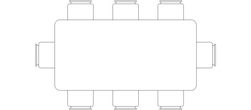 Table Rectangulaire Avec 8 Chaises-Mod 2